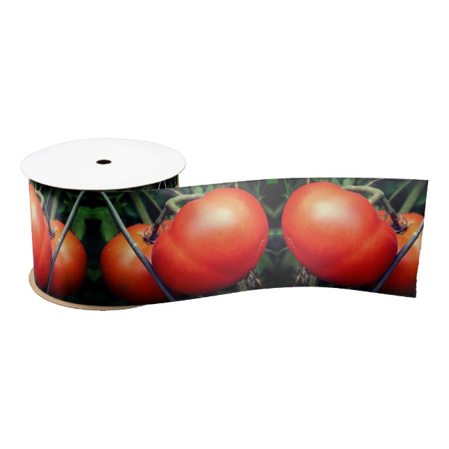 Ruban En Satin Tomates Rouge Ripe Garden Sur La Vigne (Bobine)