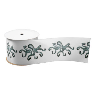 Ruban En Satin Tonnerre-Cove d'Octopus bleu