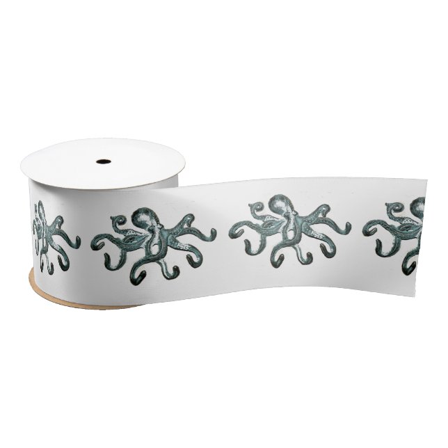 Ruban En Satin Tonnerre-Cove d'Octopus bleu (Bobine)