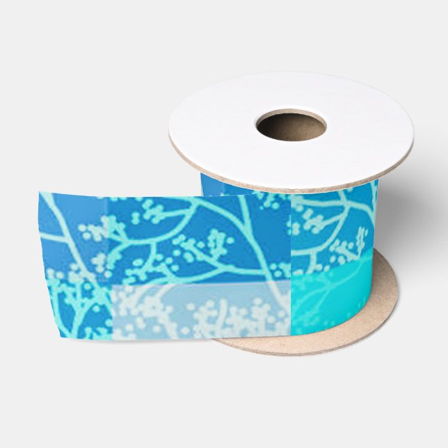 Ruban En Satin Tons Bleus Plaids Design (Bobine)