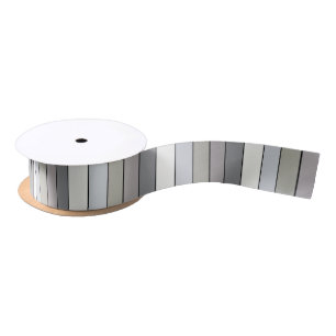 Ruban En Satin Tons Gris Avec Bandes Noires Sur Papier Aquarelle