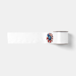 Ruban En Satin Tournesol Drapeau Américain 4 Juillet