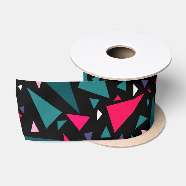 Ruban En Satin Triangles bleu écarlate couleurs sur arrière - pla (Bobine)