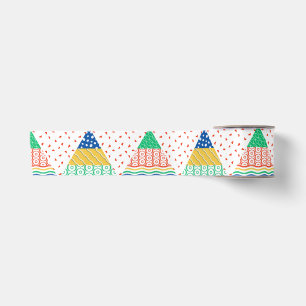 Ruban En Satin Triangles de Noël colorés et festifs en patchwork