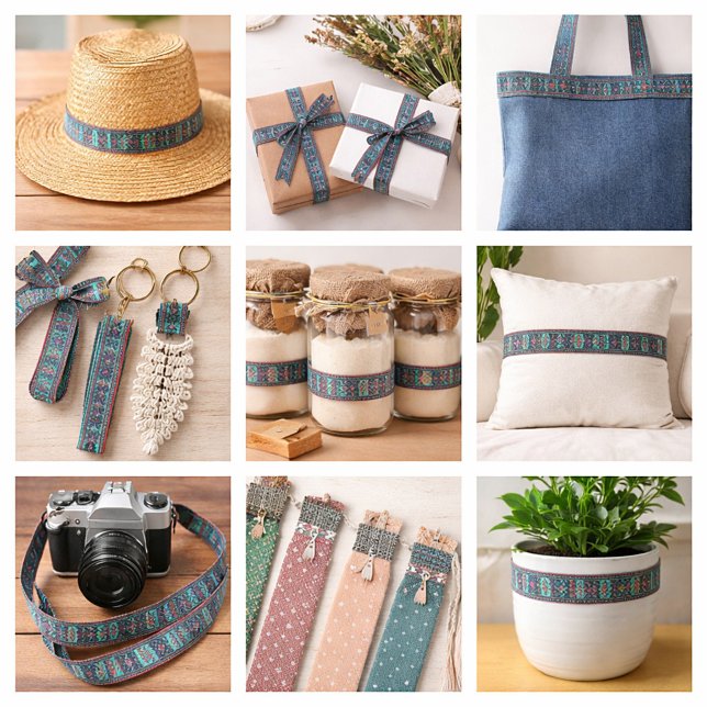 Ruban En Satin Tribal rose et turquoise (Créateur téléchargé)