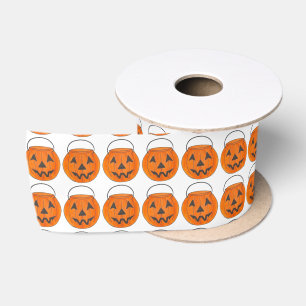 Ruban En Satin Tricoter ou traiter Halloween Jack o' Lantern Citr