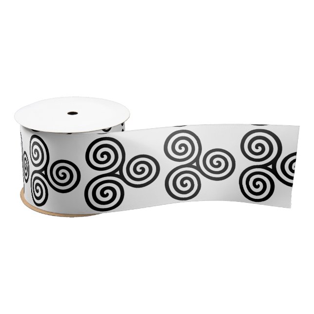Ruban En Satin Triple spirale noire Thunder_Cove (Bobine)