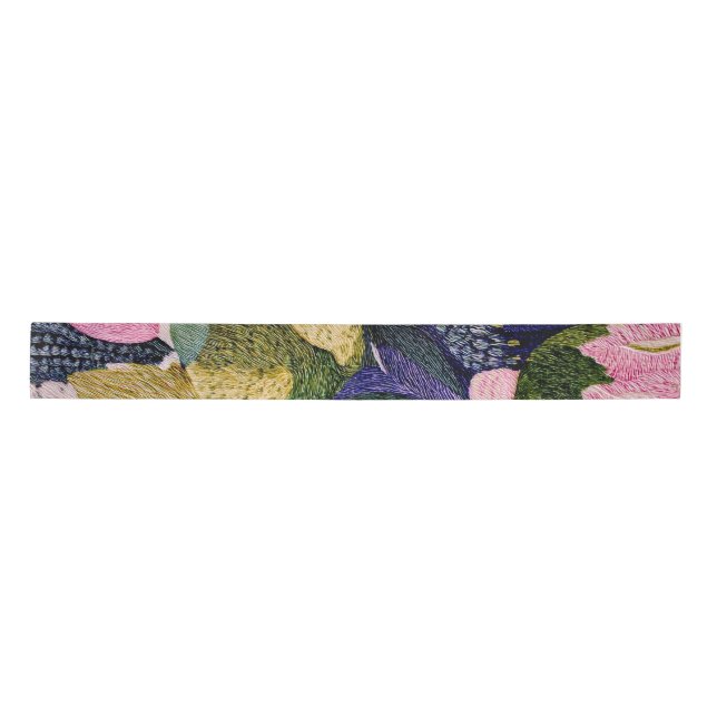 Ruban En Satin Tropical Modernism Floral Ribbon (Devant)
