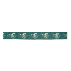 Ruban En Satin Truite "Fin" Mouche mouillée mouillée mouillée