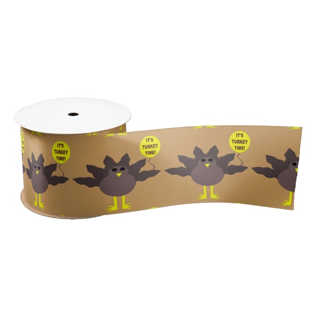 Ruban En Satin Turquie Heure Thanksgiving Satin Ribbon (Bobine)