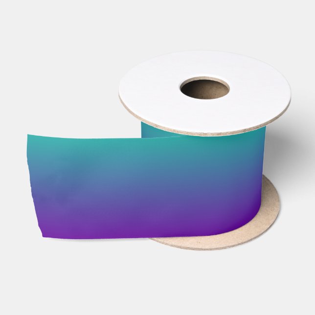 Ruban En Satin Turquoise et violet ombré (Bobine)