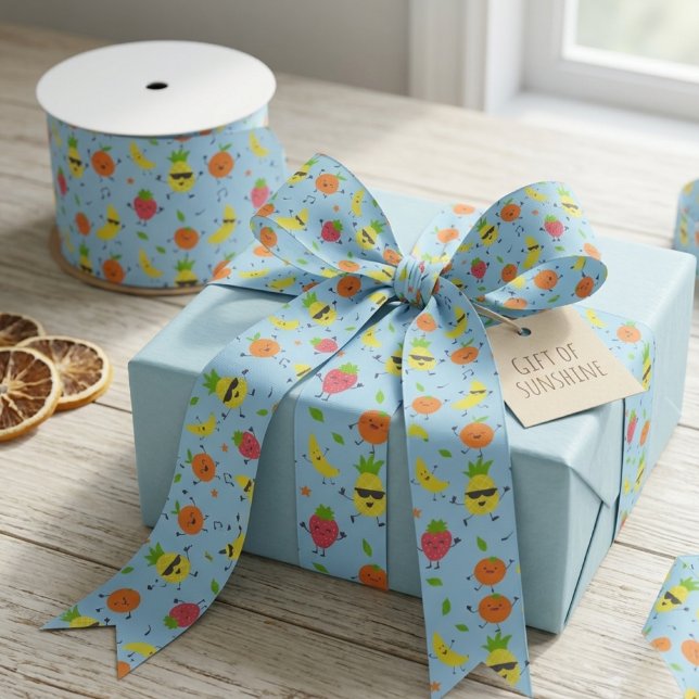 Ruban En Satin Tutti Fruitti Birthday Pattern Cute Fruits (Créateur téléchargé)