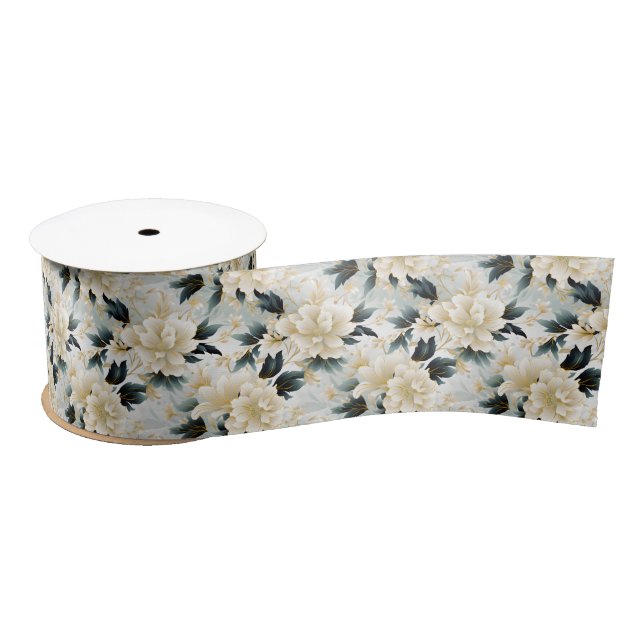 Ruban En Satin Un Mariage Floral Series Design 7 (Bobine)