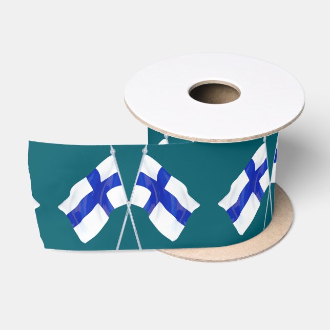 Ruban En Satin Une paire de drapeaux finlandais (Bobine)