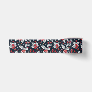 Ruban En Satin Vacances Baies Rouge Noir Blanc
