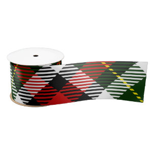 Ruban En Satin Vacances Plaid Classic Preppy Colorful Festive