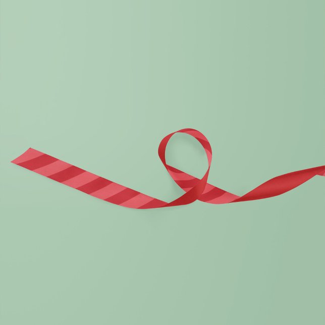 Ruban En Satin Vacances simples à rayures rouges (Simple festive red striped ribbon. Available in 3" and 1.5")