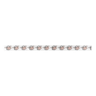Ruban En Satin vache de dessin animé noir blanc rose baiser gris