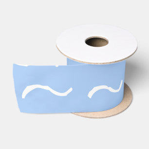 Ruban En Satin Vagues de mer bleues pastel ambiance estivale surf