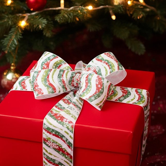 Ruban En Satin Vagues de Noël et flocons de neige (Créateur téléchargé)