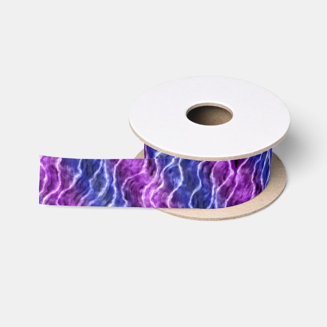 Ruban En Satin vagues encrées - dégradé de pourpres : (Bobine)