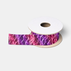 Ruban En Satin vagues encrées - dégradé de roses :