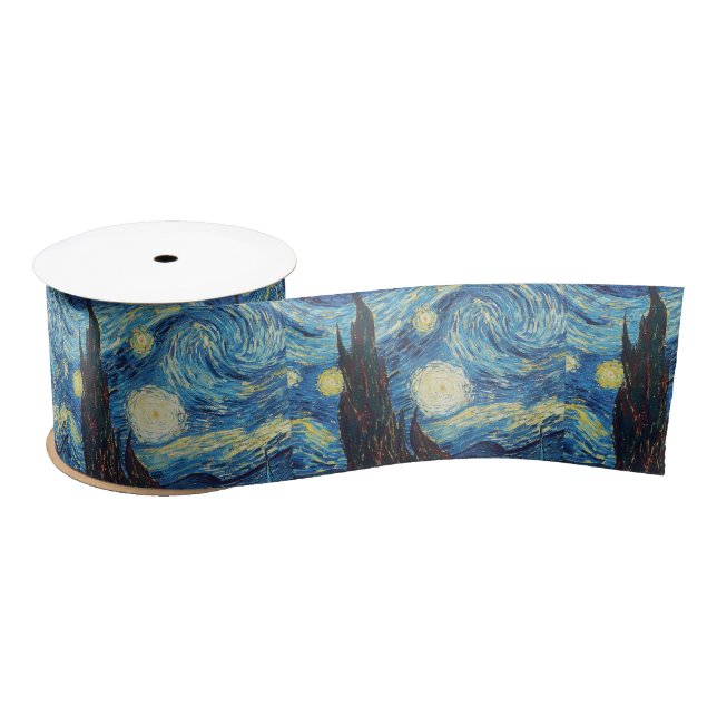 Ruban En Satin Van Gogh Starry Classic Nuit Impressionnisme Art (Bobine)