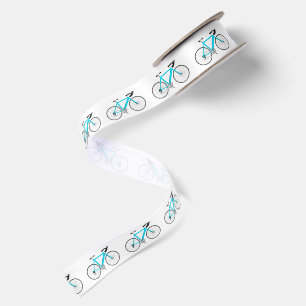 Ruban En Satin Vélos Aqua Blue sur fond blanc
