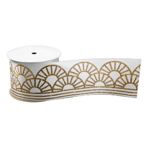 Ruban En Satin Ventilateur Art déco Gold Faux Parties scintillant