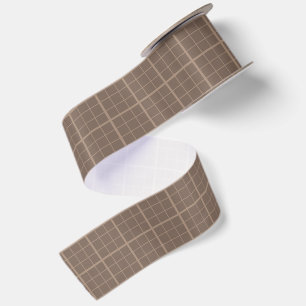 Ruban En Satin Vérification de la fenêtre de ton de terre marron