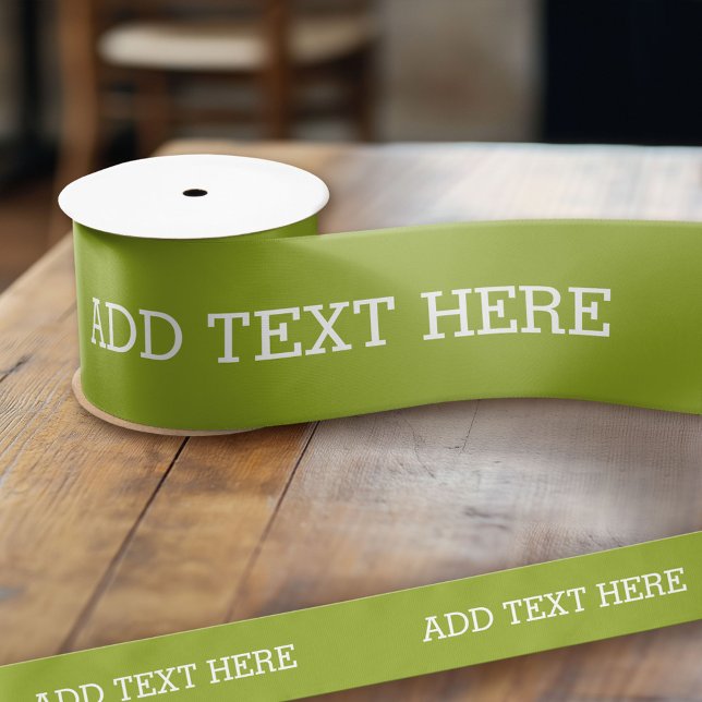 Ruban En Satin Vert Créez votre propre - Faites-le votre texte pe (Custom Ribbon - Personalize with your own text)