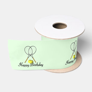 Ruban En Satin Vert de tennis d'anniversaire Sports