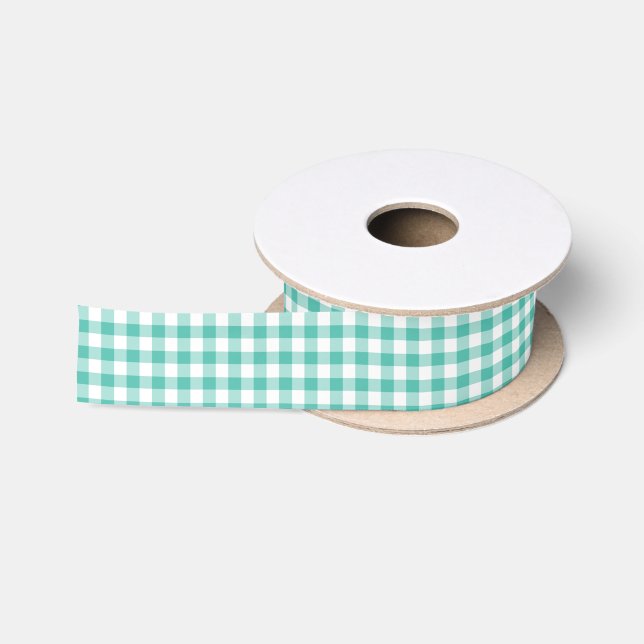 Ruban En Satin Vert Gingham Classique de Bluegrass (Bobine)