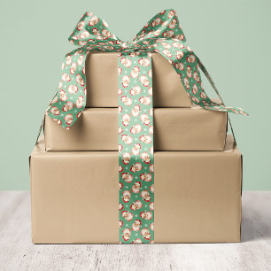 Ruban En Satin Vert Noël Saint-Nicolas vintage rétro Noël