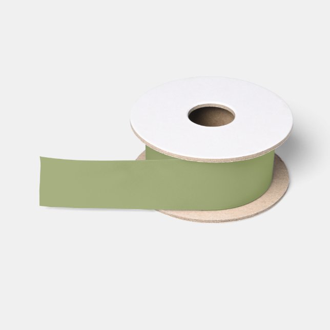 Ruban En Satin Vert olive kaki atténué éclat de couleur (Bobine)
