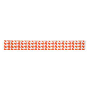 Ruban En Satin Vichy orange et blanc à carreaux pied de poule