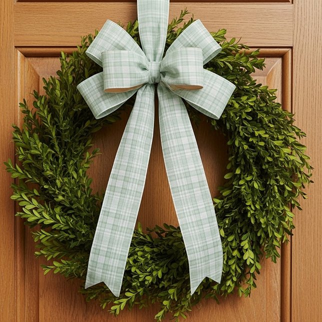 Ruban En Satin Vichy vert sauge clair (Créateur téléchargé)