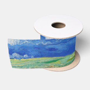 Ruban En Satin Vincent van Gogh - Champs de blé sous des nuages o