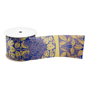 Ruban En Satin Vintage Botanique Art Nouveau Motif