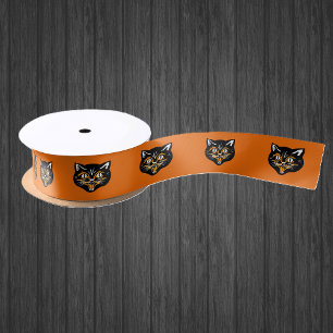 Ruban En Satin Vintage classique Halloween noir chat visage crocs