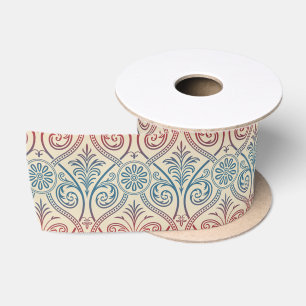 Ruban En Satin Vintage Damask Wallpaper - bleu violet rouge