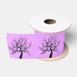 Ruban en satin violet Arbre de la vie Couleur pers
