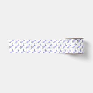 Ruban En Satin Violet Lavande Floral Botanique Tout-En-Un Feuille