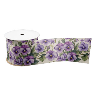 Ruban En Satin Violettes douces Floral