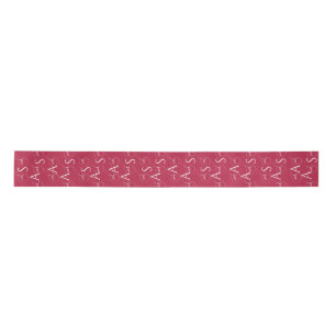 Ruban En Satin Viva Magenta Elegant Calligraphie Monogramme Maria