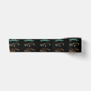 Ruban En Satin Voitures Vintage - 80s & 90s Graphic Retro