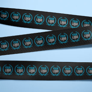 Ruban En Satin Votre logo d'entreprise sur tout le noir