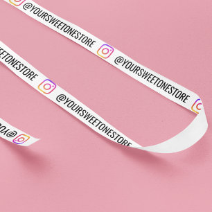 Ruban En Satin Votre nom Instagram Logo de médias sociaux Icône 