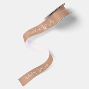 Ruban En Satin Vous apporte de la joie   Beige cannelle chaud et 