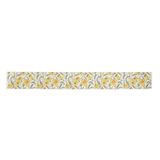 Ruban En Satin Watercolor Daffodil Floral Garden Spring